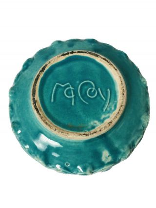Vintage Mccoy Pottery 7” X 2.  25” Bowl Dish Green