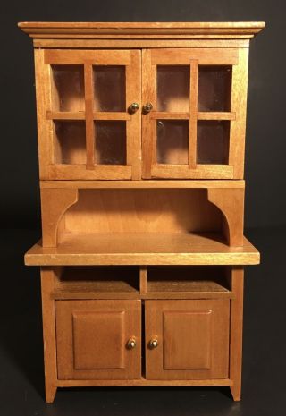 Light Wood Miniature 1:12 Scale Dollhouse Hutch/cabinet