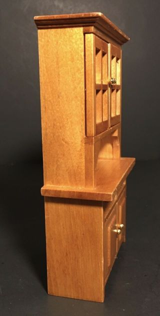 Light Wood Miniature 1:12 Scale Dollhouse Hutch/Cabinet 3