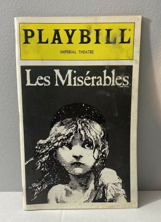 1998 Playbill “les Miserables” Imperial Theatre Broadway,  Nyc