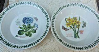 2 Nwt Portmeirion Botanic Garden Rim Soup Bowl Blue Primrose & Small Narcissus