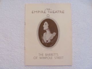 1931 " The Barretts Of Wimpole Street " Playbill.