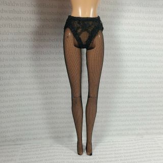 Lingerie (bl) Mattel Barbie Doll Black Lace Built - In Panties Sheer Pantyhose