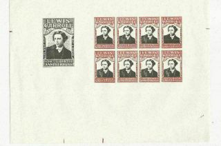 Gerald King 150th Anniversary Lewis Carroll Imperf Stamps Sheet