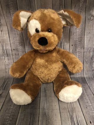Build A Bear Brown Pup 12 " Plush Stuffed Puppy Dog Beige Spot Eye Bab 32