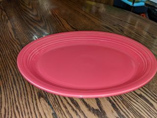 Fiestaware Scarlet Red Oval Serving Platter 13.  5 X 9.  5 Inches Fiesta Hlc Usa
