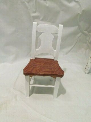 7 Inch White Painted Doll Or Bear Chair