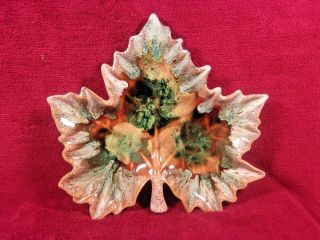 Vintage Anna Van Briggle Pottery Maple Leaf Dish,  Colo.  Spgs.