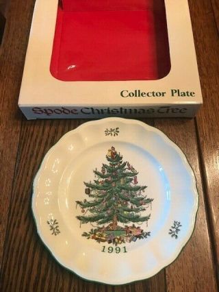 Vintage Spode Christmas Tree 1991 Annual Collector Plate - Made In England