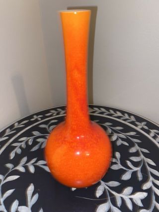 Vintage Royal Haeger Pottery Bud Vase Burnt Orange Mid Century Modern 10” Vase
