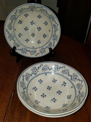 Johnson Brothers For Laura Ashley Petite Fleur Blue Floral Set Of 3 Cereal Bowls