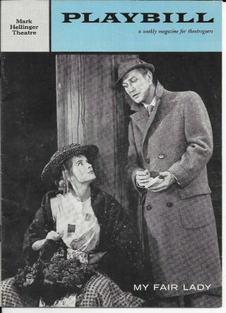 Vintage,  1958 Playbill,  Mark Hellinger Theatre,  My Fair Lady,  Edward Mulhare