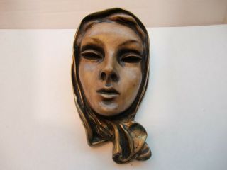 Vintage Achatit Girl Wall Hanging Made In Germany Bust - Face