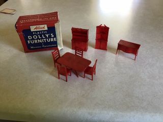 OLD ALLIED DOLLHOUSE DINING ROOM FURNITURE 8 pc Box 2