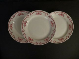 3 Homer Laughlin Best China American Rose Chardon 9 " Plates Restaurant Ware