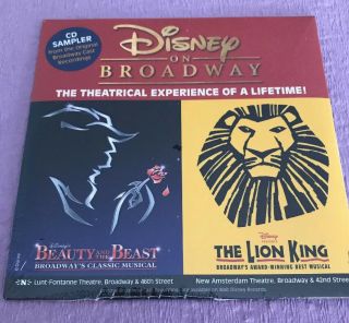 Disney On Broadway Promo Cd Sampler - Lion King,  Beauty And The Beast