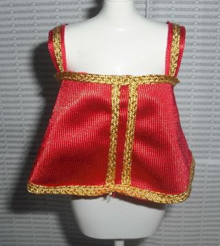 Top Barbie Doll Mattel Russian Red & Gold Blouse Shirt Accessory Clothing
