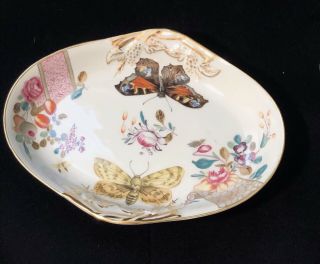 Mottahedeh Lowestoft Rose Vista Alegre Butterfly Dish Portugal Porcelain