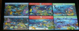 United Nations 2010 One Planet One Ocean Set Of 6 Sheetlets Vf Nh