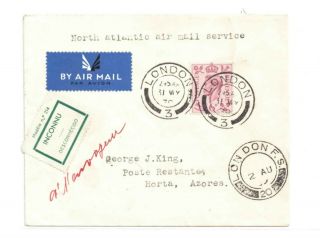 London To The Azores - Airmail Cover To Horta,  Ex - London 2.  8.  1939 - Horta On 2.  6.  39