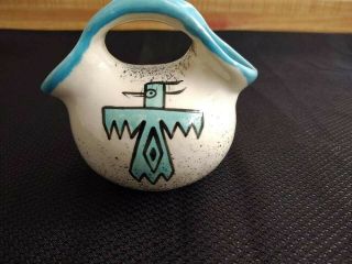 Mcm Loma Of Arizona Wedding Vase Sw Pottery Turquoise Thunderbird