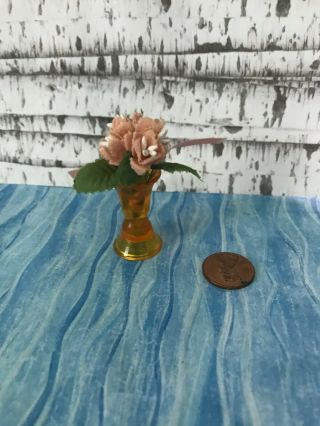 Barbie Bratz Doll House Diorama Flower Bouquet In Vase Silk Flowers Realistic