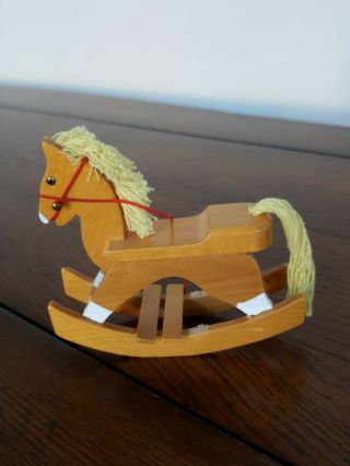 Miniature Dollhouse Wooden Rocking Horse