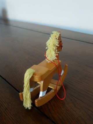 Miniature Dollhouse Wooden Rocking Horse 3