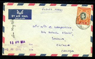 Tanganyika 1954 Forces Mail Airmail Cover To Canada,  The Royal Scots Fusiliers