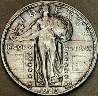 1923 - P Standing Liberty Quarter - Au - Almost Uncirculated.  Great Detail