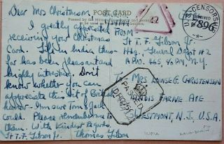 India 1944 Hand Drawn Army Humour Post Card From U.  S.  Forces,  3 Censor Cachets