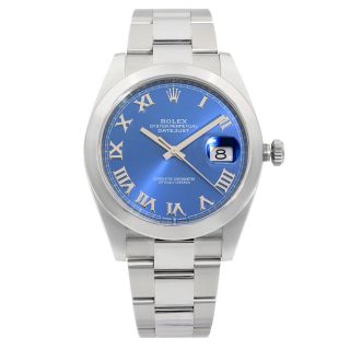 Rolex Datejust 41 Steel Blue Roman Dial Automatic Mens Watch 126300