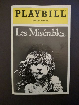 Playbill Les Miserables Imperial Theatre August 1992 - Cast Insert