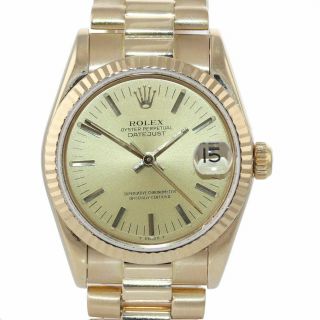PAPERS Rolex President 68278 Midsize 31mm 18k Gold Champagne Dial Watch Box 3