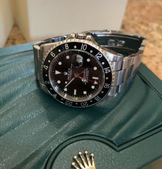 Rolex Gmt Master Ii 16710 40mm Stainless Steel Black Dial Red Hand