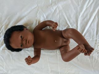 Furga Italy 1988 Anatomically Correct 18” Black African American Baby Boy Doll