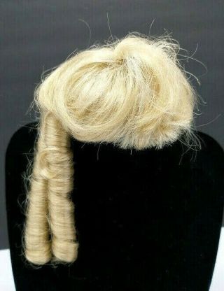 Porcelain Doll Wig Victorian Style Short Blonde W/ringlets Approx Size 6
