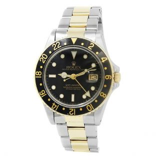 Rolex Gmt - Master 18k Yellow Gold Stainless Steel Oyster Black Men 