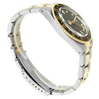 Rolex GMT - Master 18k Yellow Gold Stainless Steel Oyster Black Men ' s Watch 16753 3