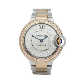 Cartier Ballon Bleu 33 Diamond Rose Gold Watch We902077 Or 3753 W007355