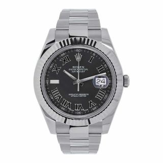 Rolex Datejust Ii Stainless Steel Slate Roman Dial Watch 116334