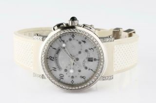 Breguet Marine Ref 8828 18k White Gold Diamonds Ladies Chronograph Wristwatch 2