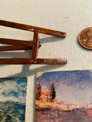 1:12 Dollhouse Miniatures Artist Easel with Paintings 3
