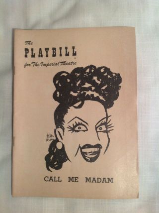 Souvenir Program Playbill “call Me Madam” Ethel Merman,  1951