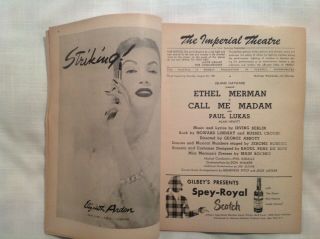 Souvenir Program Playbill “Call Me Madam” Ethel Merman,  1951 2