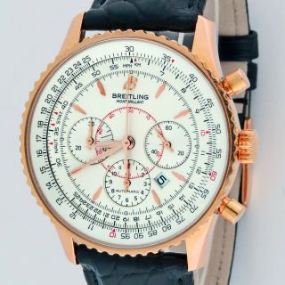 Breitling Navitimer Montbrilant 18k Rose Gold Automatic Chronograph R41370 38mm