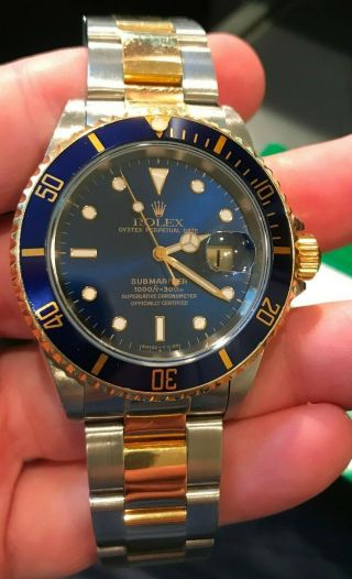Rolex 18K Gold/Stainless Steel Oyster Perpetual Submariner W/ Papers ' U ' 40MM 2