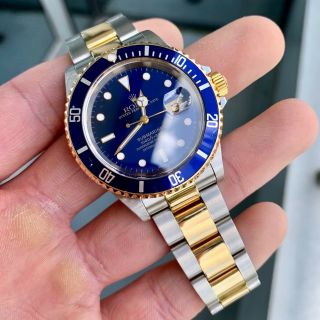 2000 Rolex Submariner 16613 Blue 40mm Steel & 18k Yellow Gold - No Box/papers