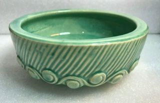 Vintage Mccoy Green Planter Bowl 7” X 2.  5 "