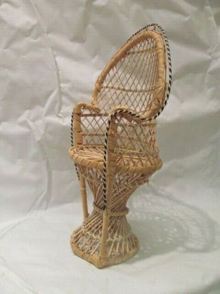 16 inch Tan Wicker Basket Weave Peacock Doll or Bear Chair 2